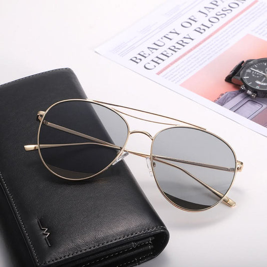 Dollger Polished Silver Aviator Sunglasses